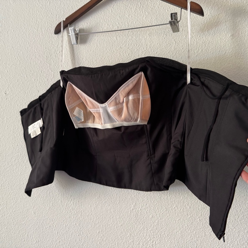 Vintage B2 Black White Bow Bustier Cami Bodice Top Y2K Preppy Size 14 - Picture 8 of 13
